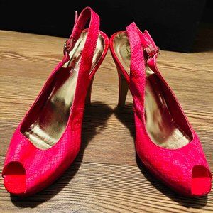 SEXY pink & red 3" ladies peek toe dressy heels
